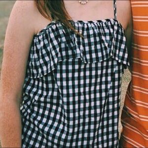 black and white tank top